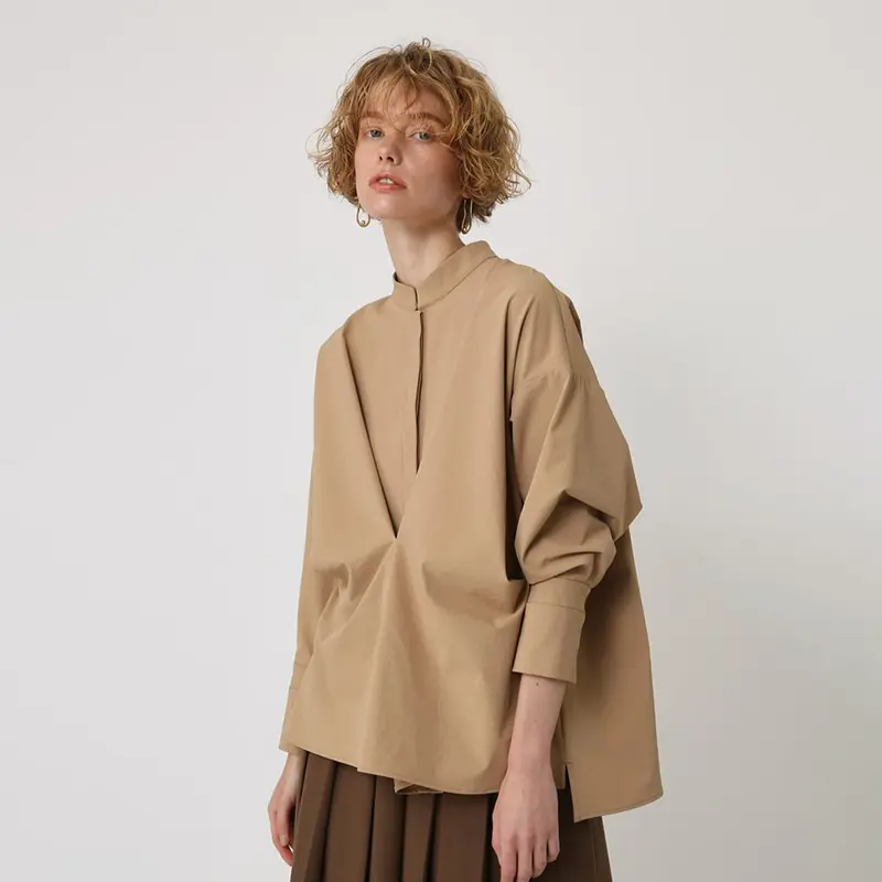 New polo collar dress for summer women's college style aging irregular hem long skirt